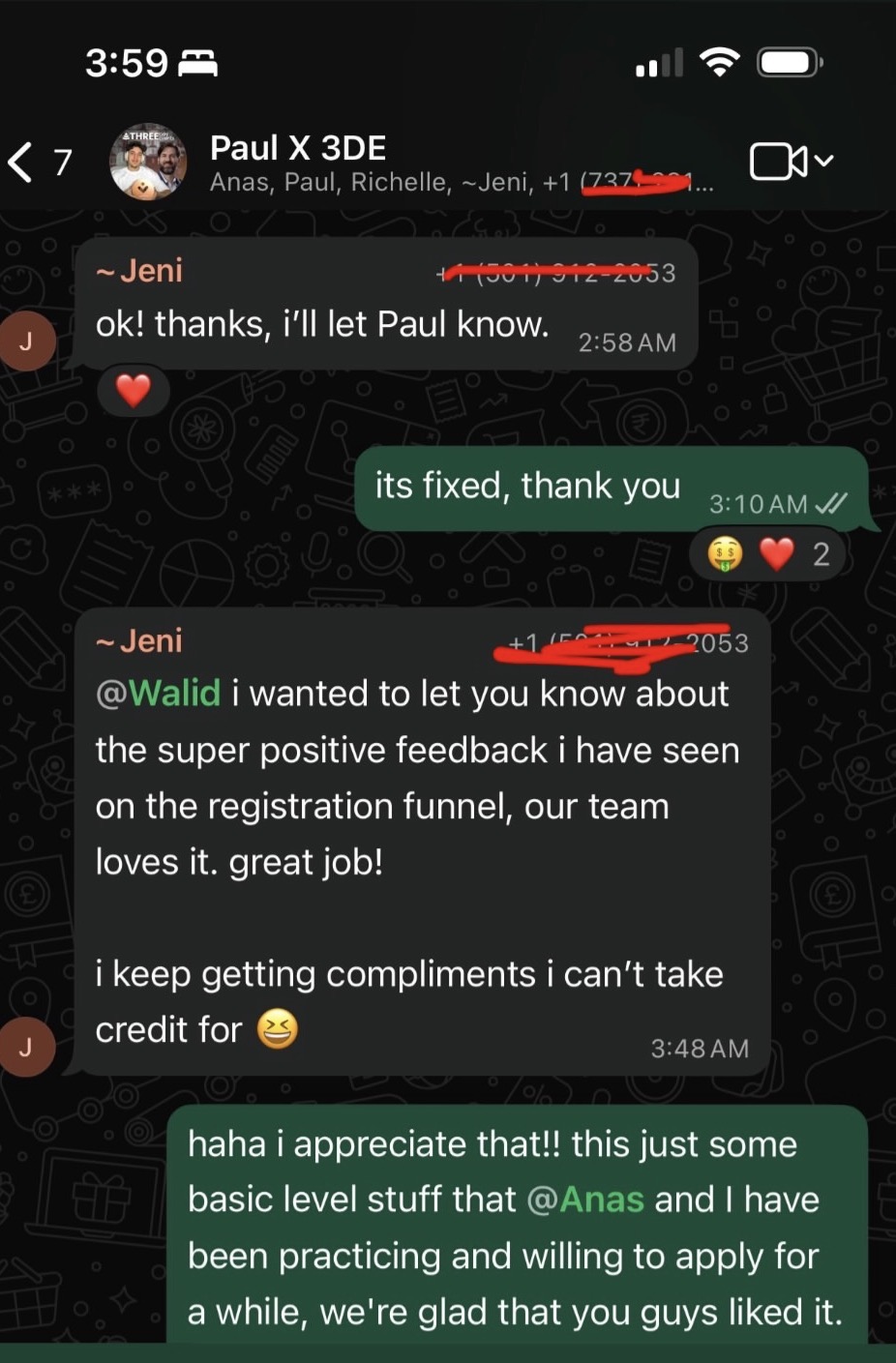 Client Feedback — WhatsApp