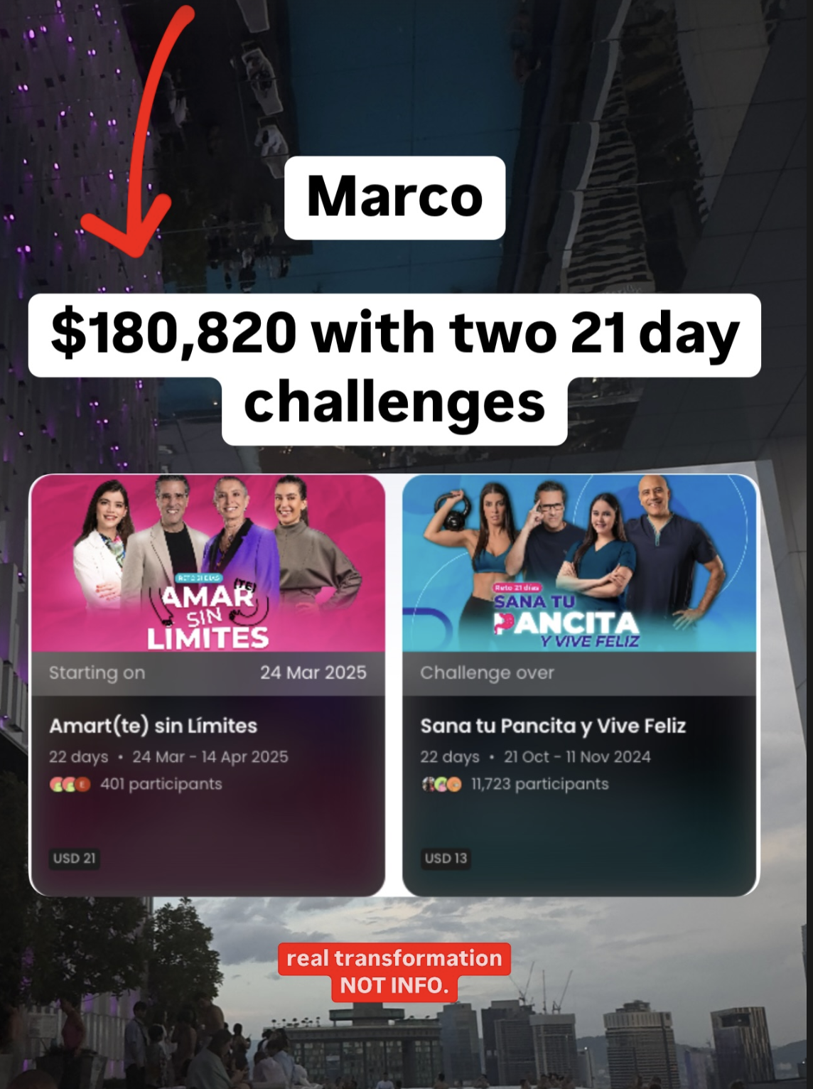 Marco — $180K from 2 Challenges
